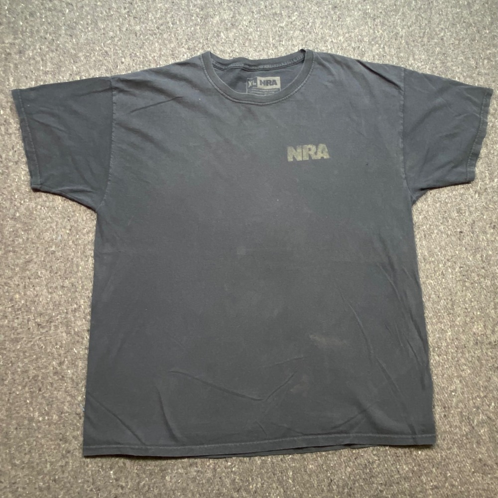 NRA Dont Tread On Me TShirt Sz XL‎ Mens Black Gadsden Snake Graphic Distressed
